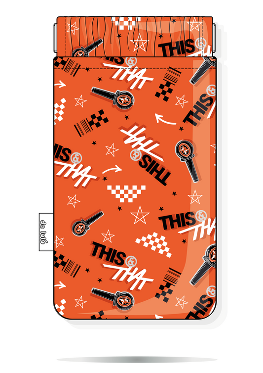 Funda handmade para gafas Stray Kids naranja inspirada en This and That
