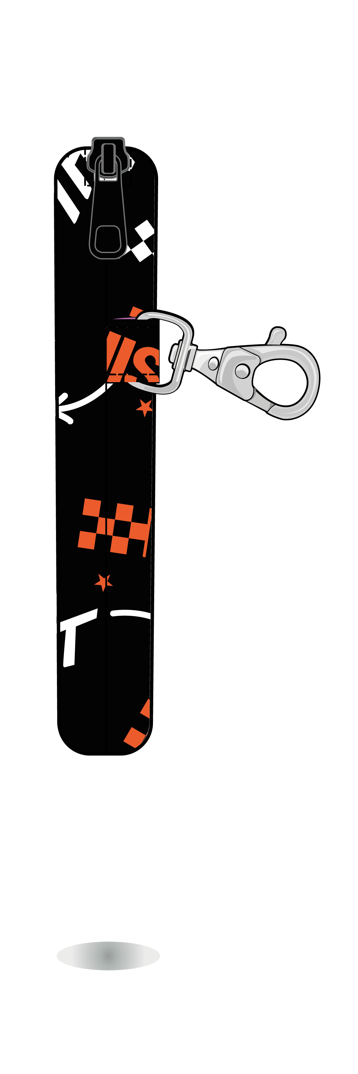 Monedero This & That de Stray Kids naranja, tamaño Maxi, vista lateral