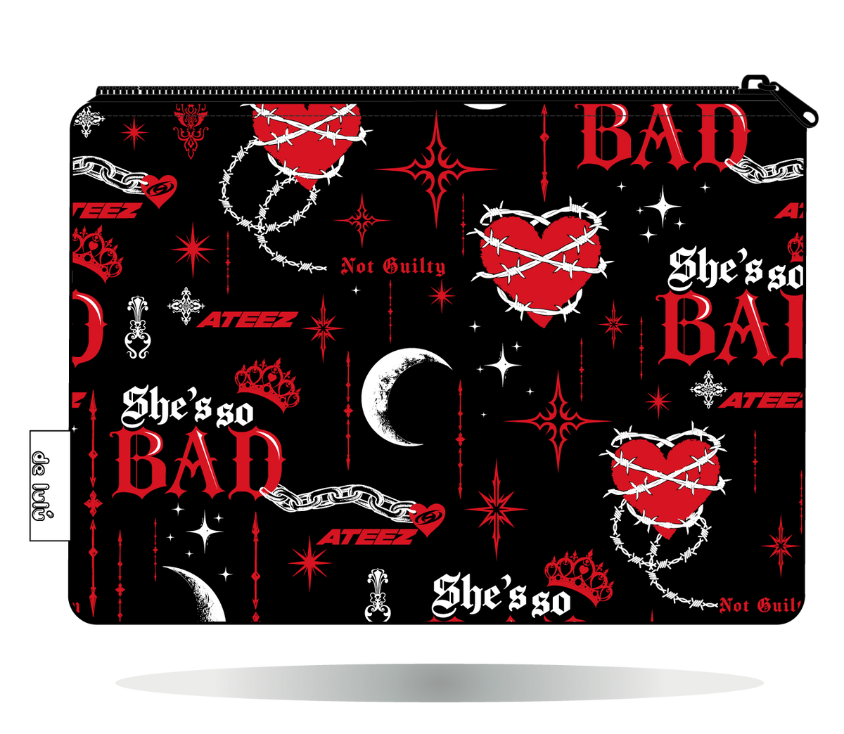 Funda Kobo ATEEZ BAD negra, vista trasera.