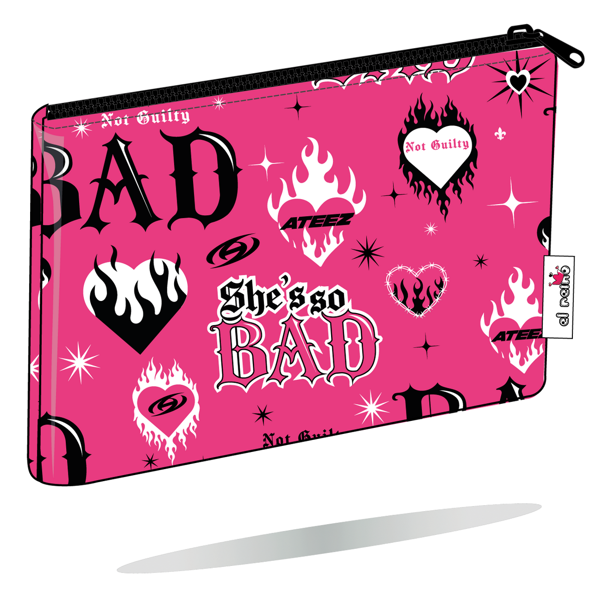 Funda Kobo ATEEZ BAD rosa, vista en perspectiva.