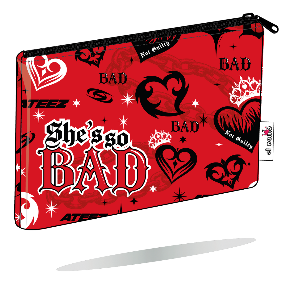 Funda Kobo ATEEZ BAD roja, vista en perspectiva.