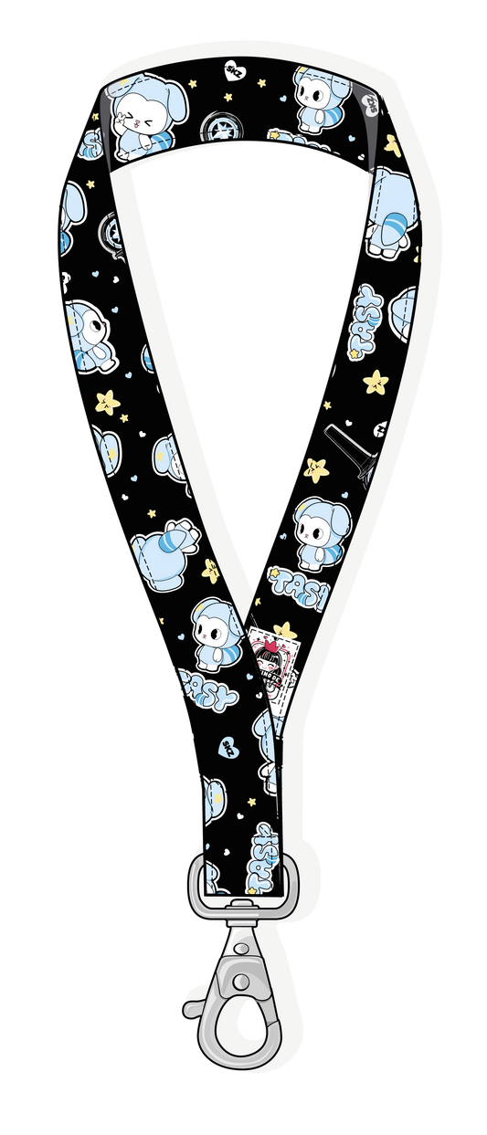 Lanyard Stray Kids STAY Tasy fondo negro vista collar