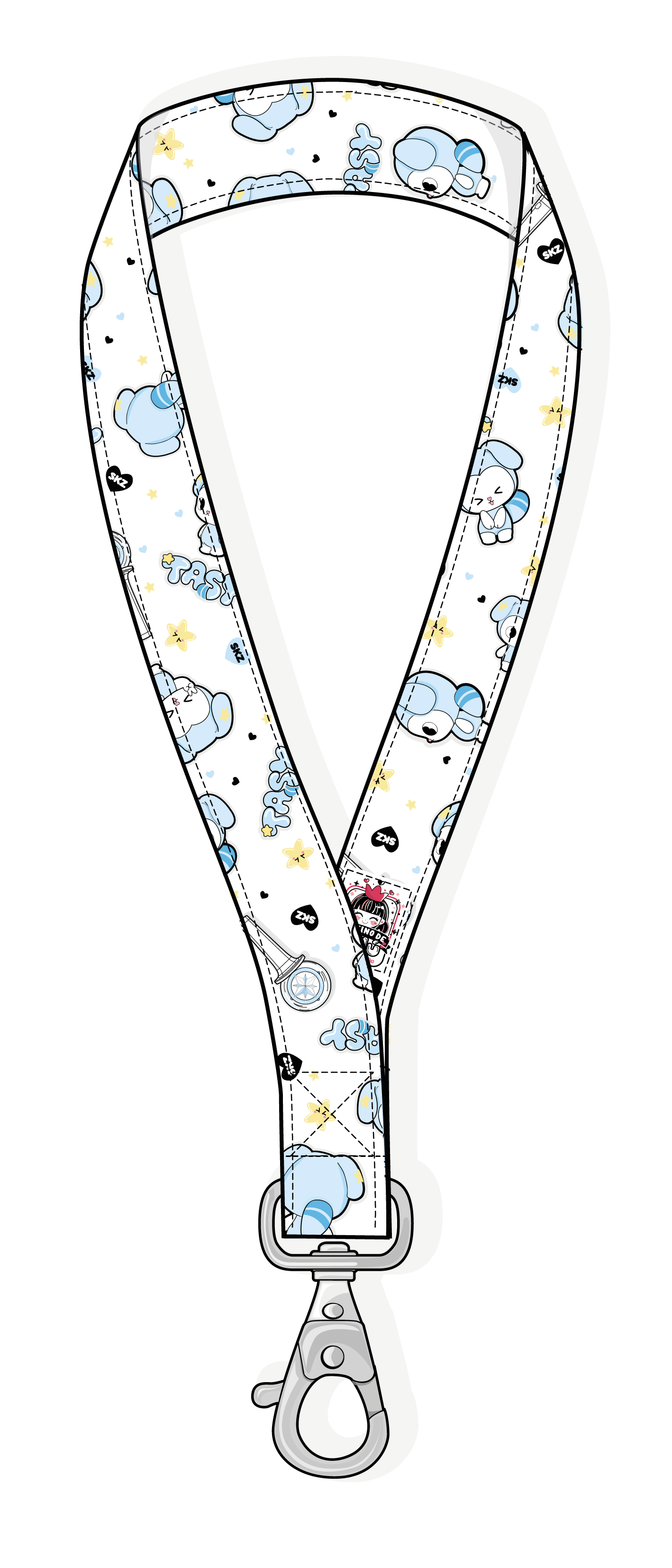 Lanyard Stray Kids STAY Tasy Blanco  vista collar