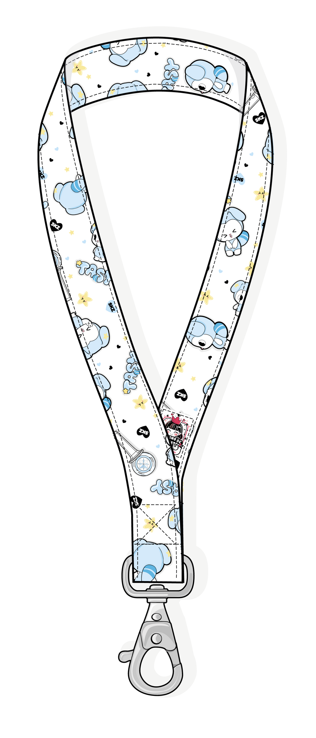 Lanyard Stray Kids STAY Tasy Blanco  vista collar