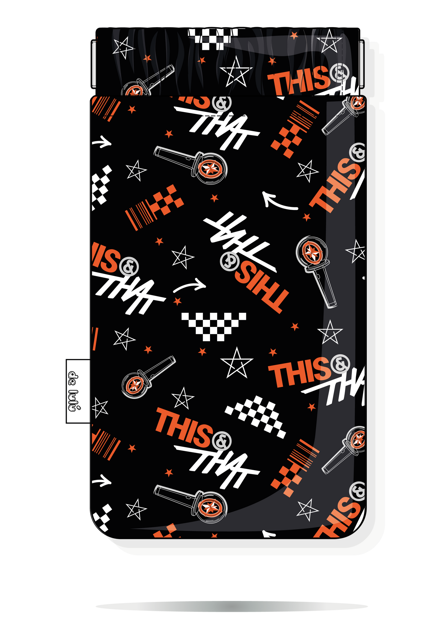 Funda para gafas This and That Stray Kids handmade negra con cierre flexible metálico