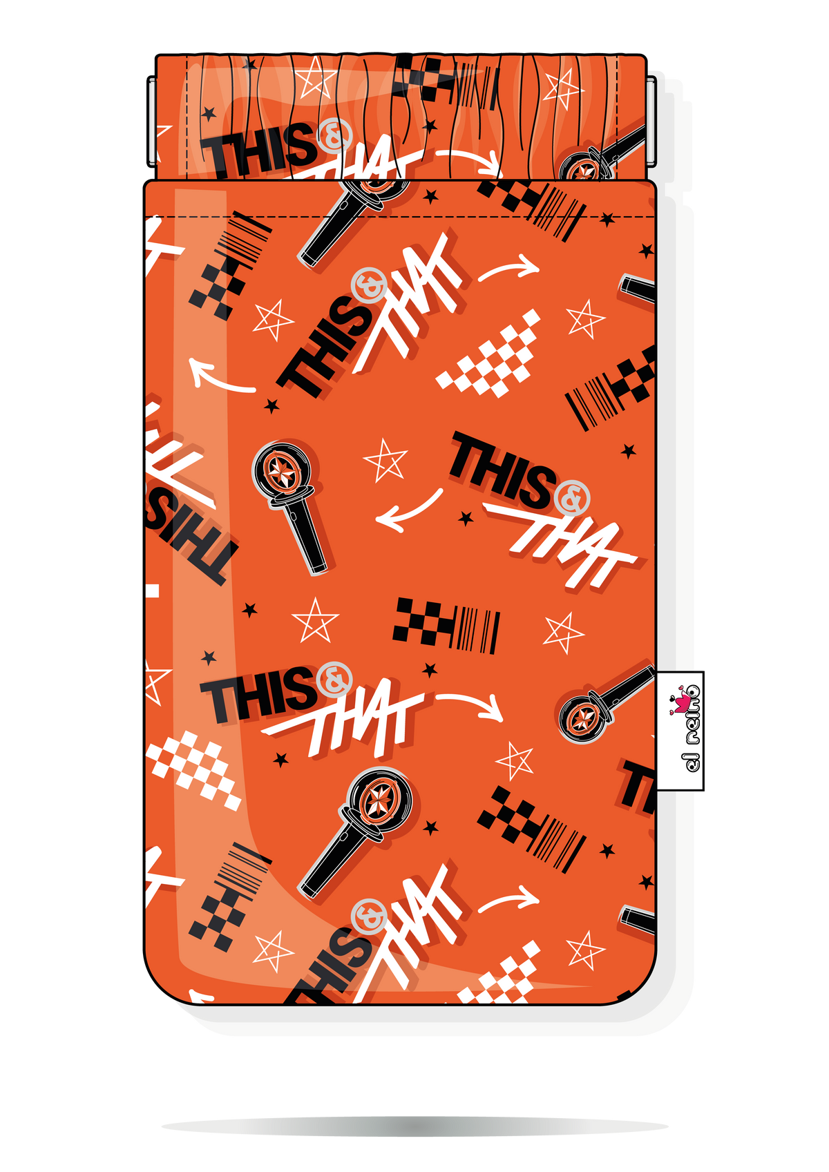 Funda para gafas This and That Stray Kids handmade naranja con cierre de flexible metálico