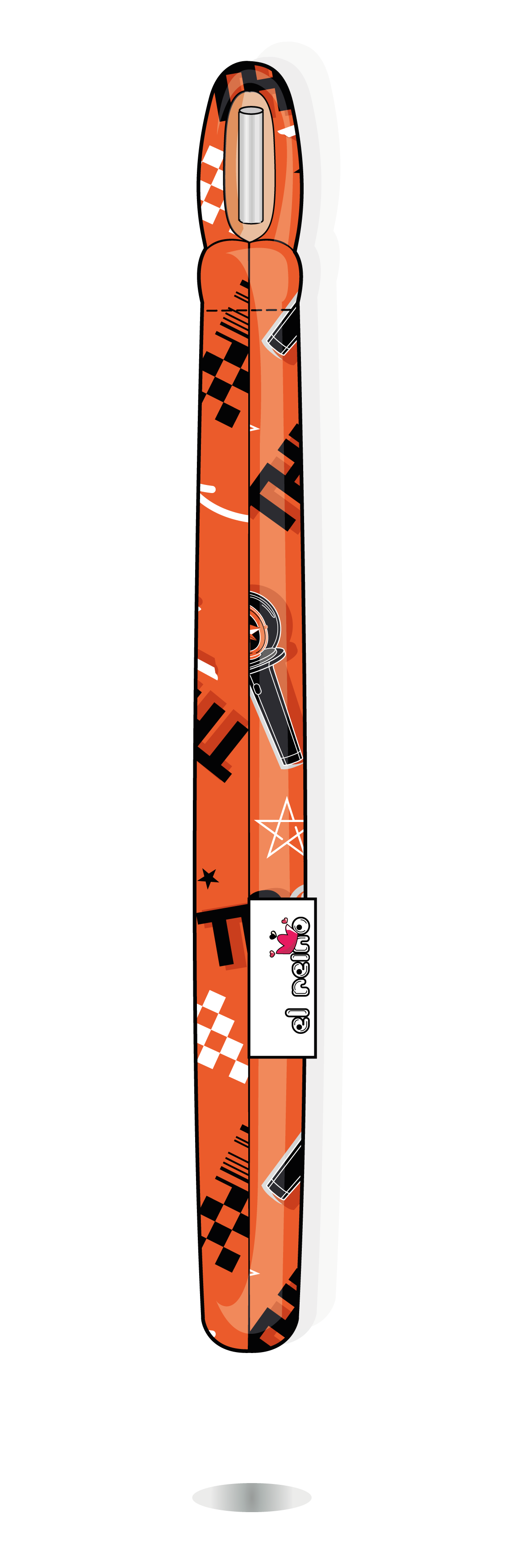 Funda de gafas Stray Kids This and That naranja con cierre flexible metálico.