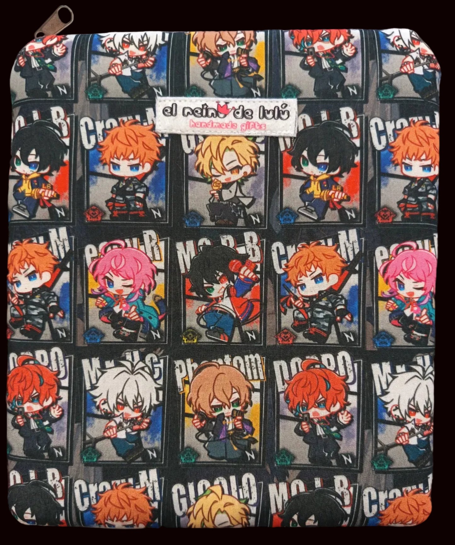 funda libro dark black handmade protector manga acolchado