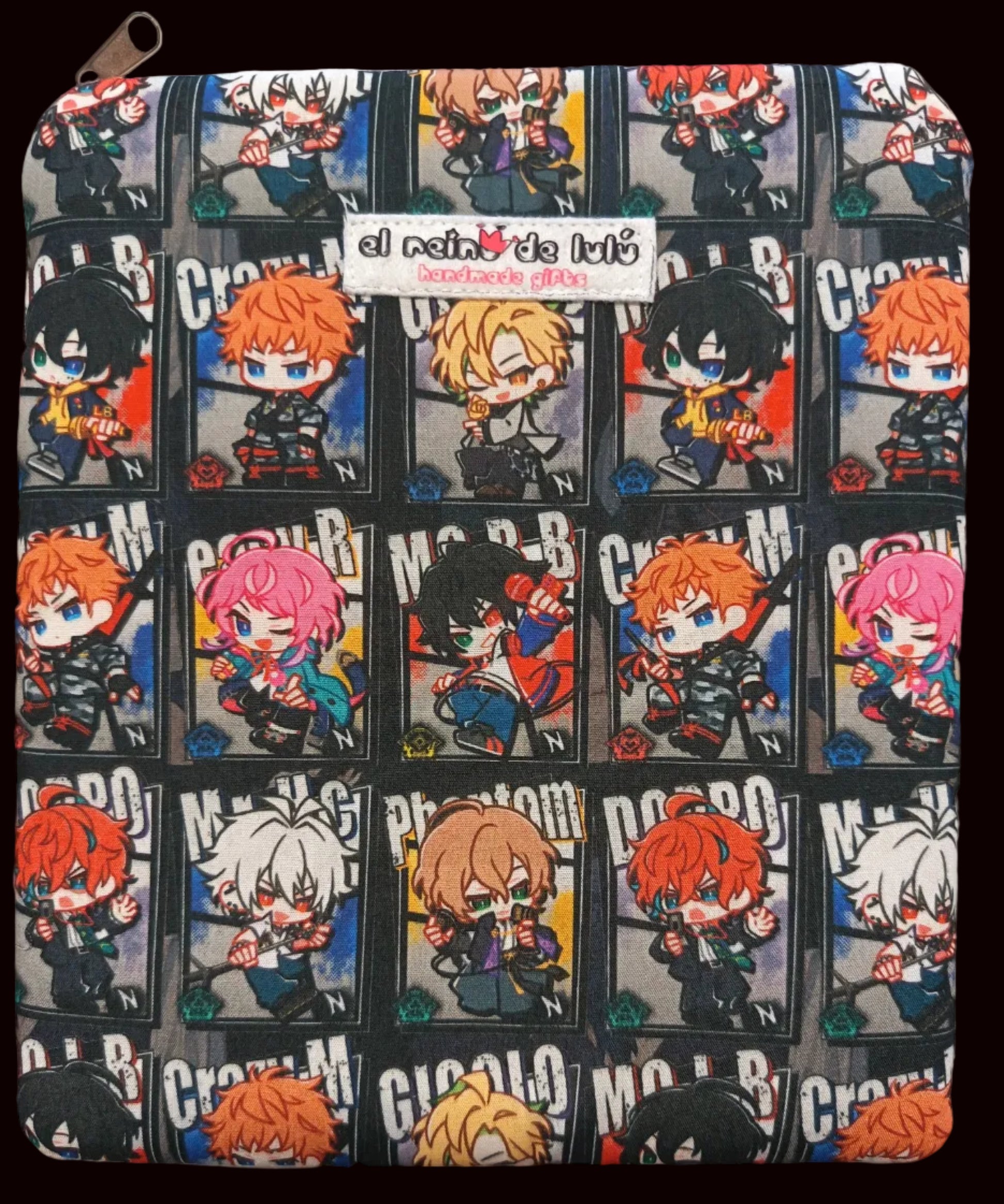 funda libro dark black handmade protector manga acolchado