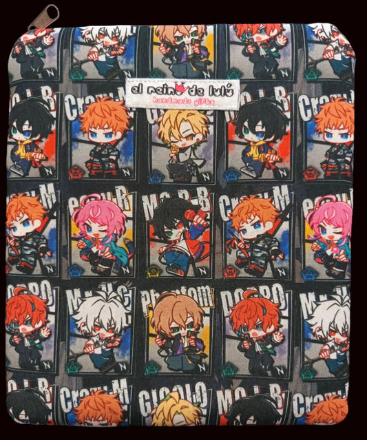 funda libro dark black handmade protector manga acolchado