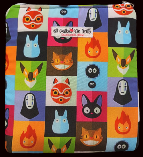 funda libro anime ghibli handmade protector manga acolchado