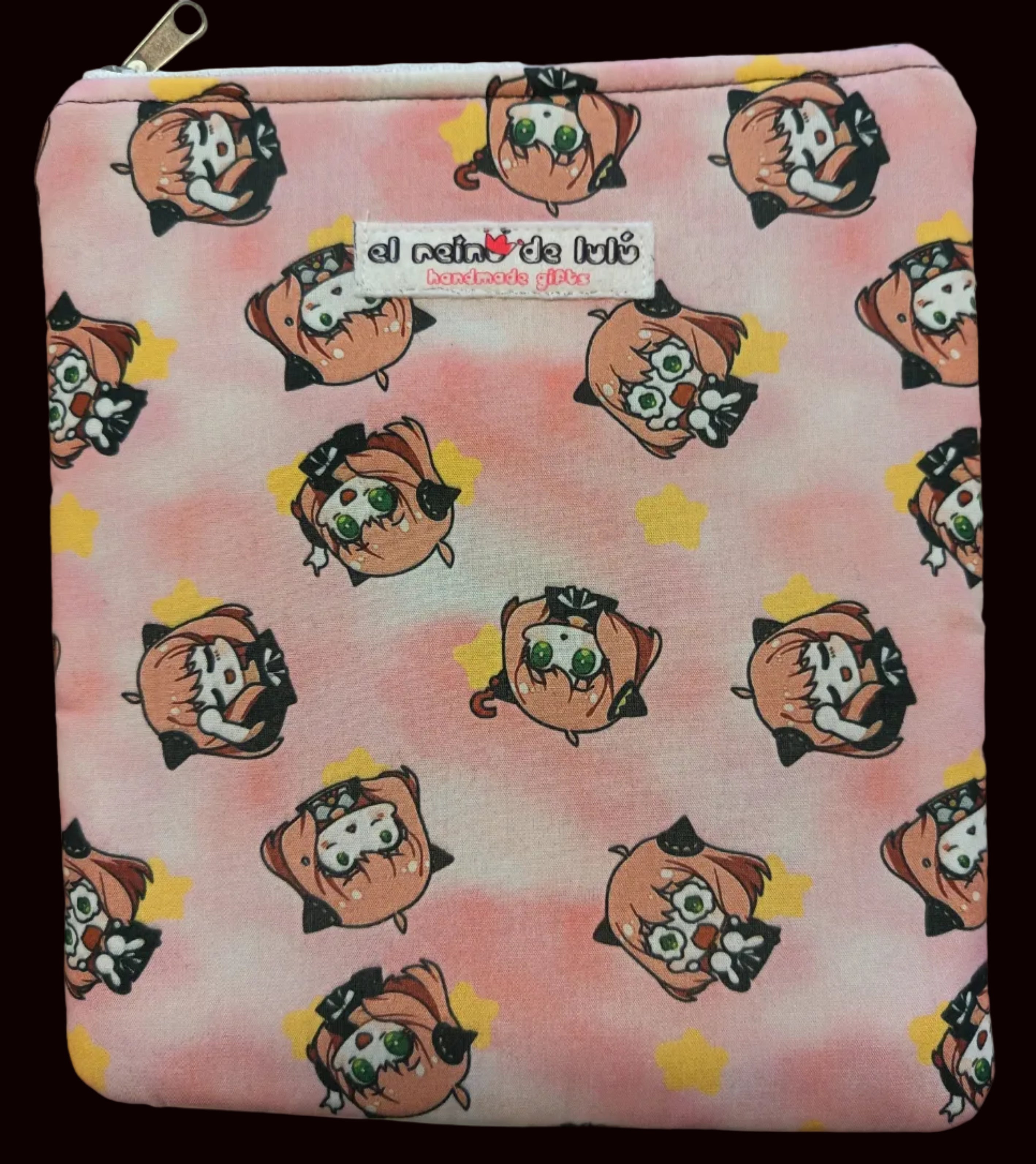 funda libro kawaii rosa handmade protector manga