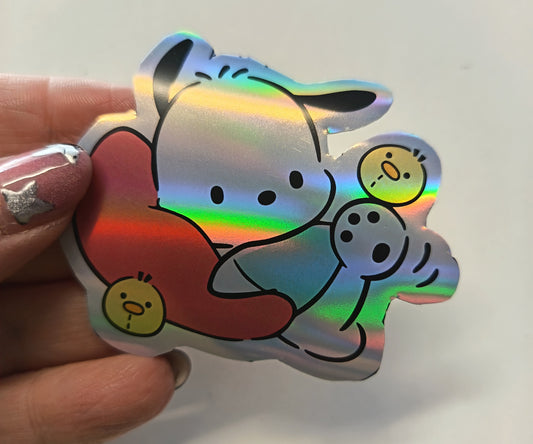 Pochacco and friends Sticker kawaii holográfico tornasolado handmade