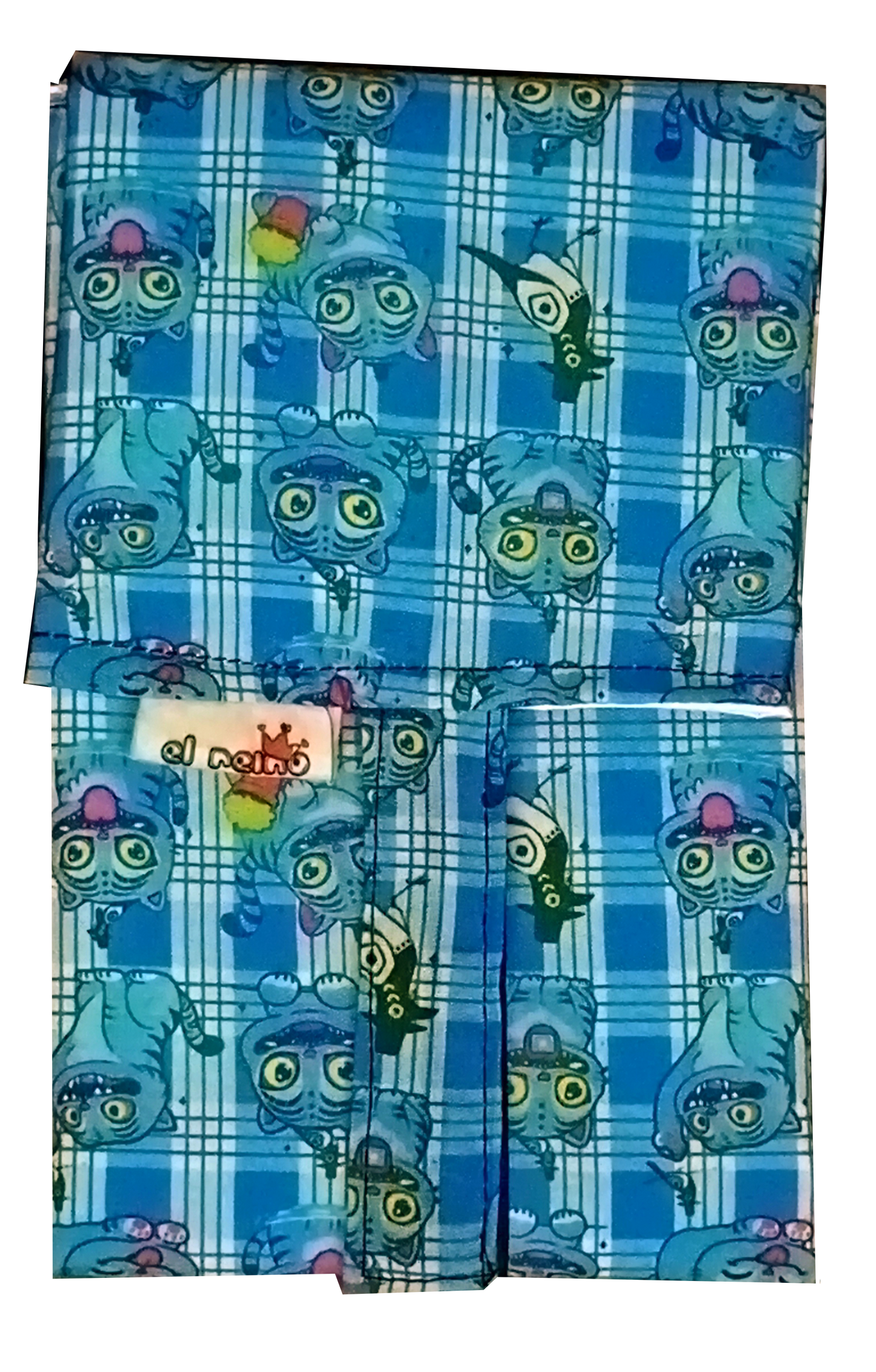 Roll&Bite Derpy Tiger Fantasía Azul – Portabocadillos Reutilizable Handmade