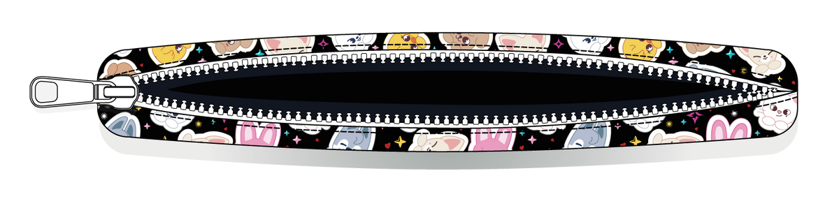 Abertura y cremallera de la funda para Kindle SKZOO chibi multicolor de Stray Kids