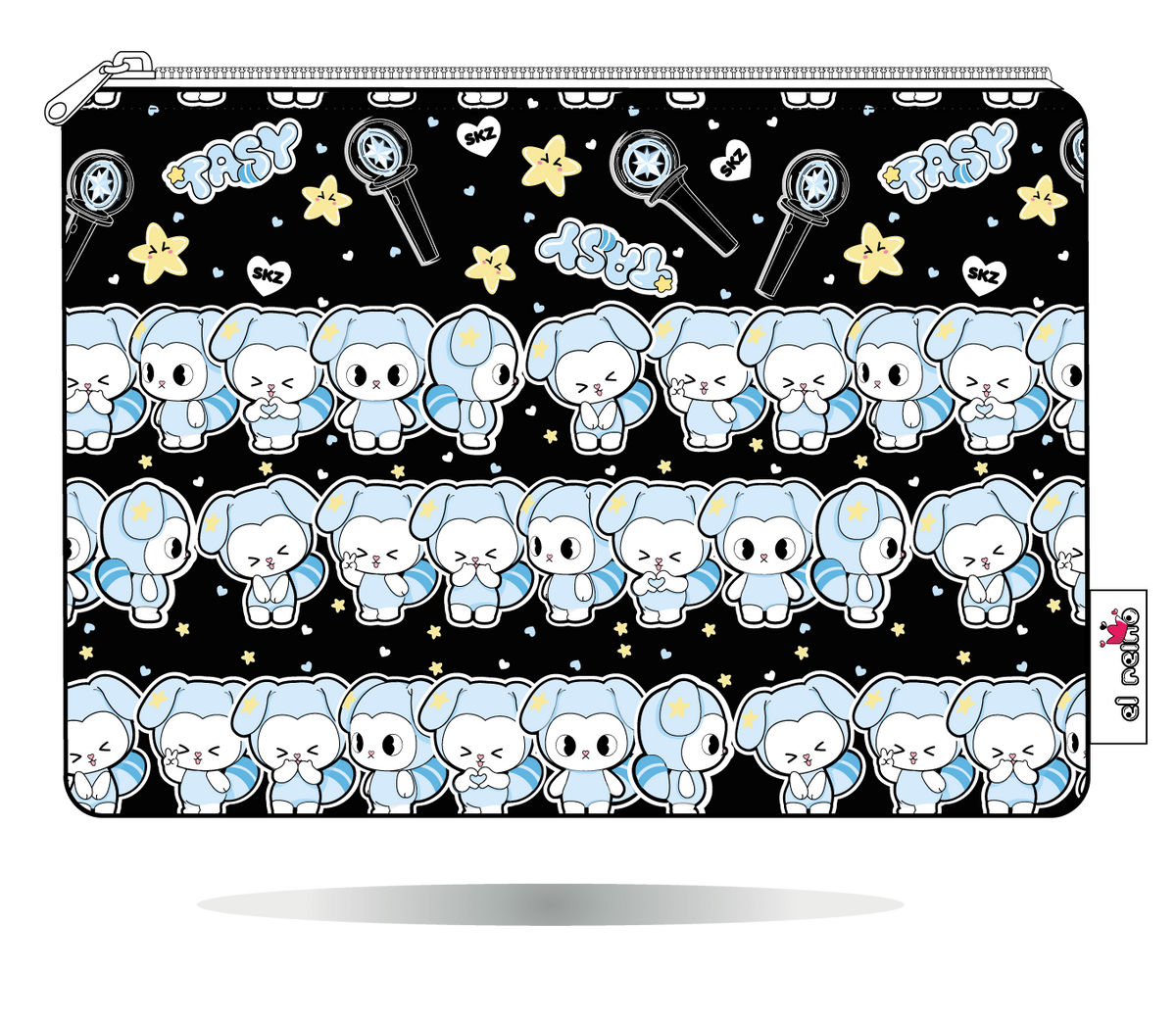 Funda para Kindle TASY chibi en filas negra de Stray Kids | Handmade