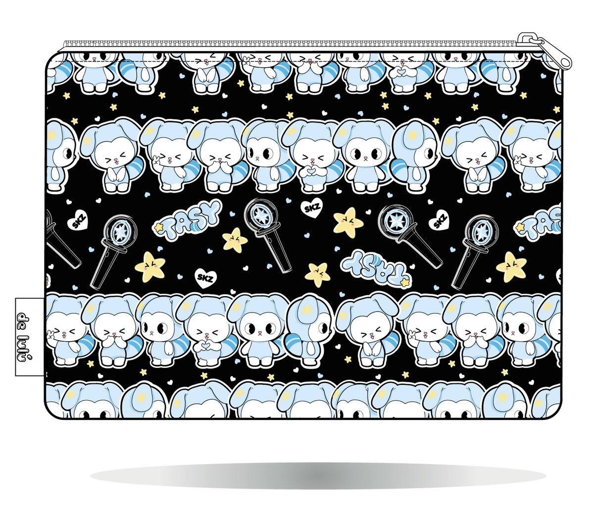 Funda para Kindle TASY chibi en filas negra de Stray Kids | Handmade