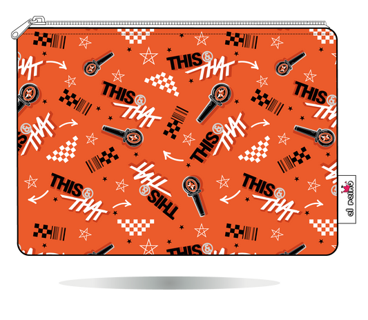 Funda para Kobo This & That naranja de Stray Kids, vista frontal, con motivos gráficos This & That sobre fondo naranja