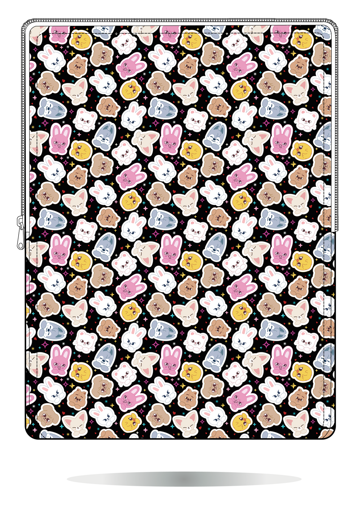 Funda para portátil SKZOO de Stray Kids negra, vista frontal