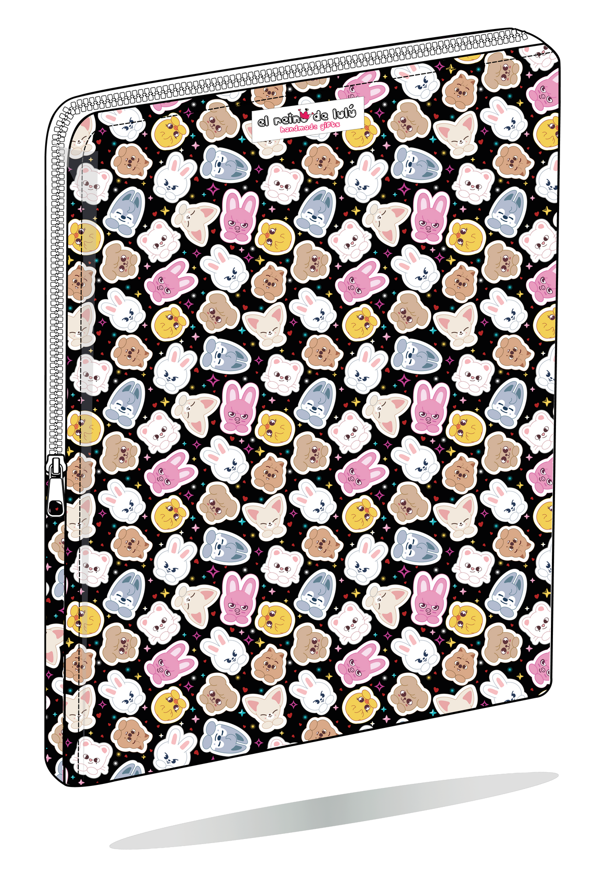 Funda para portátil SKZOO de Stray Kids negra, vista semilateral