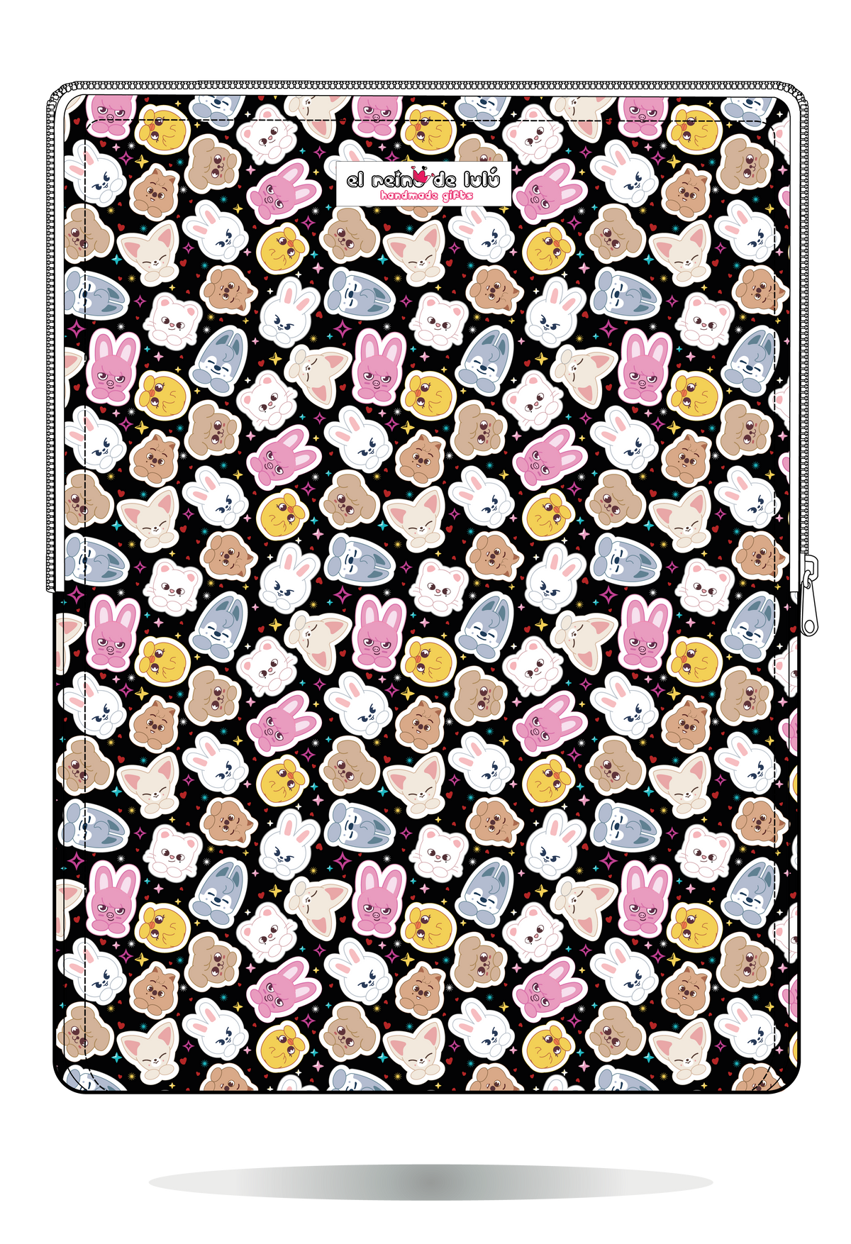 Funda para portátil SKZOO de Stray Kids negra, vista trasera