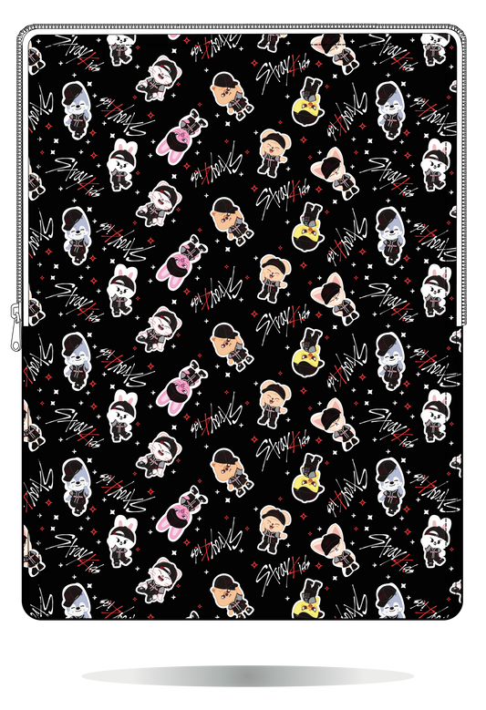 Funda para portátil SKZOO Béisbol de Stray Kids negra, vista frontal