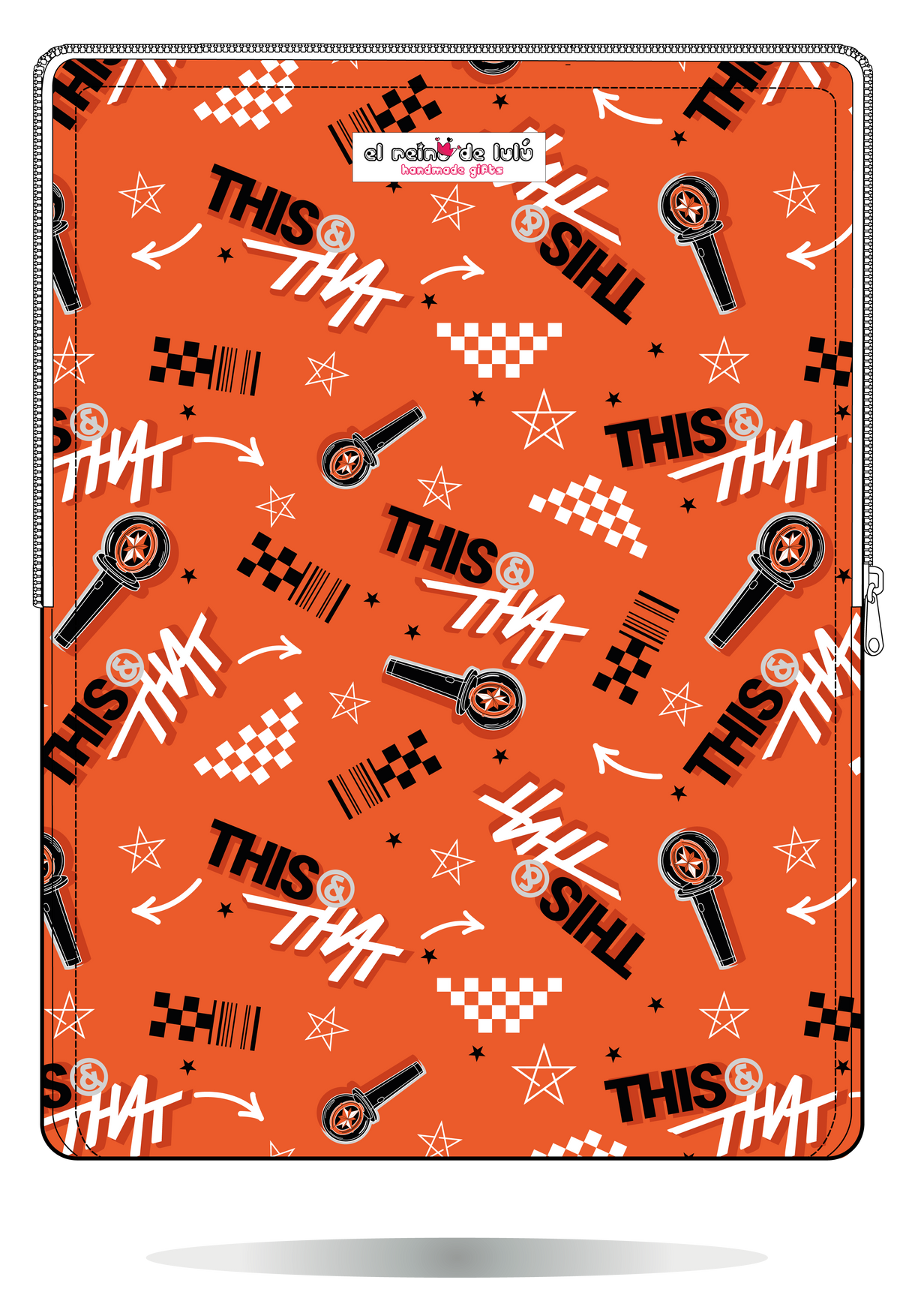 Funda para portátil Stray Kids THIS & THAT naranja, vista trasera