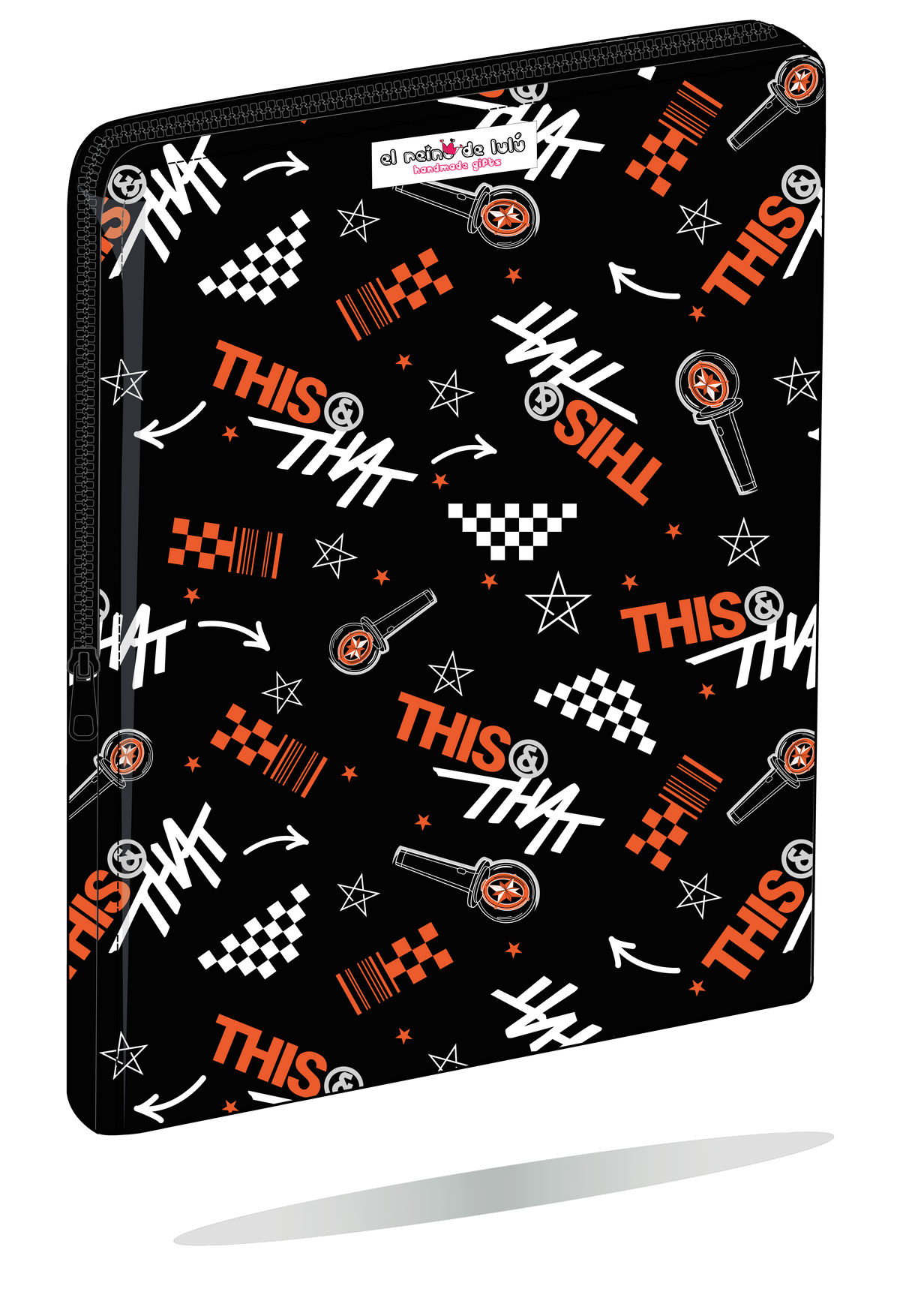 Funda para portátil Stray Kids THIS & THAT negra, vista semilateral
