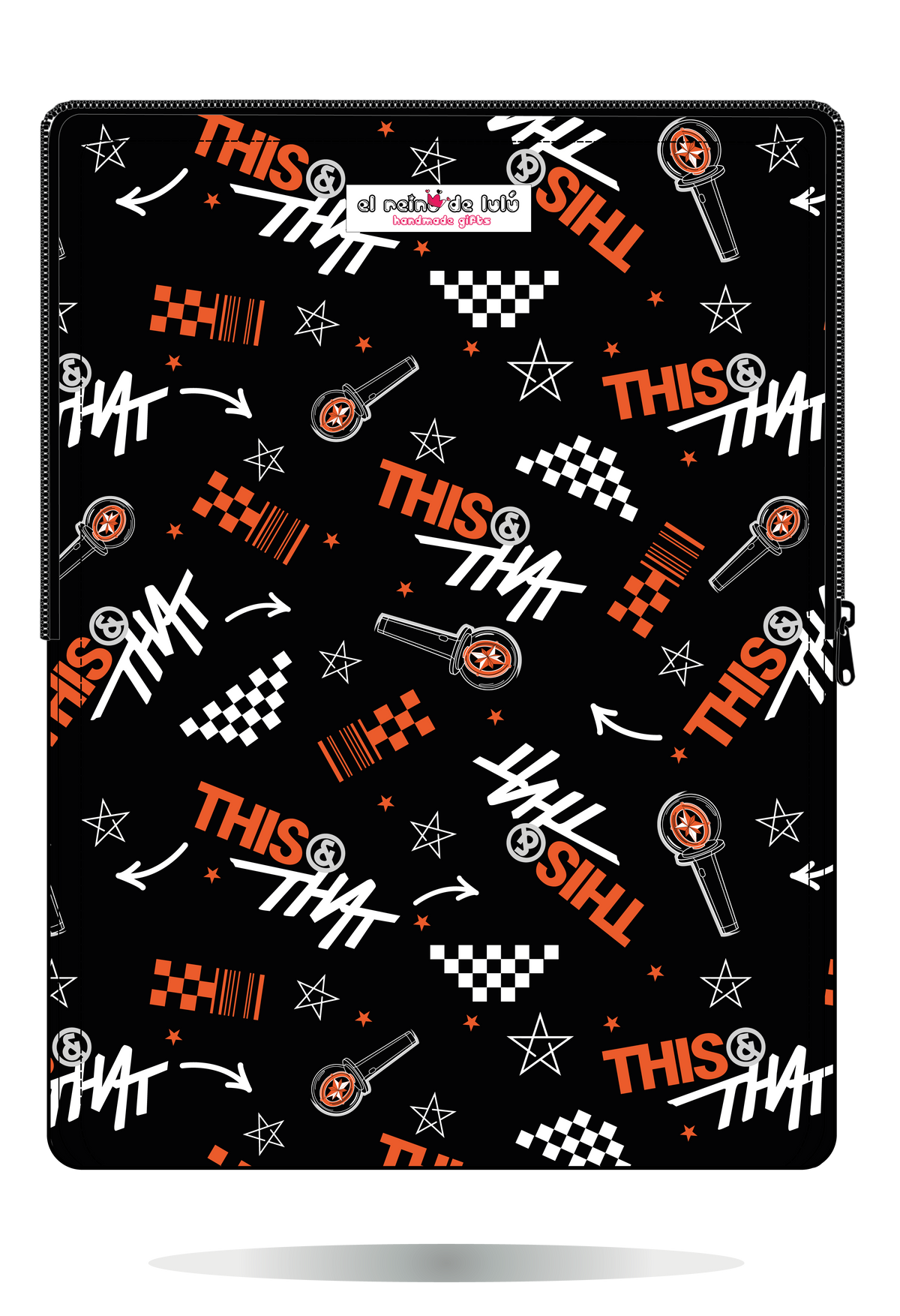 Funda para portátil Stray Kids THIS & THAT negra, vista lateral