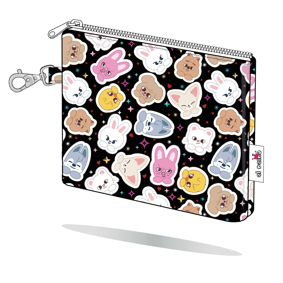 Monedero SKZOO de Stray Kids, tamaño Maxi, vista semilateral
