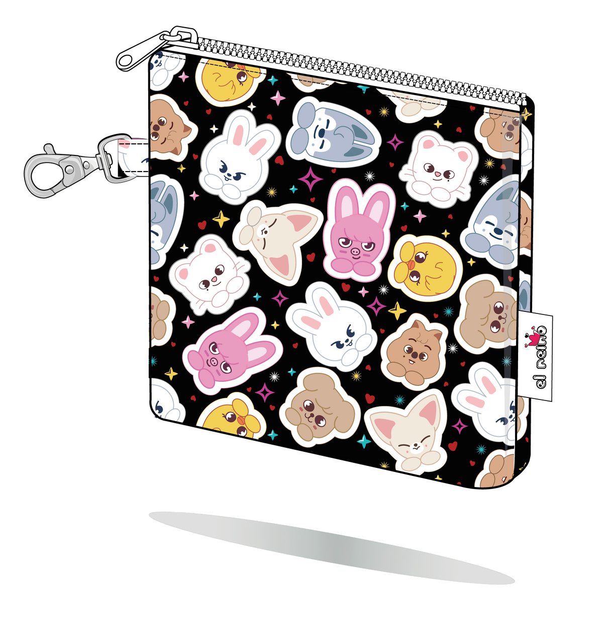 Monedero SKZOO de Stray Kids, tamaño Mini, vista semilateral