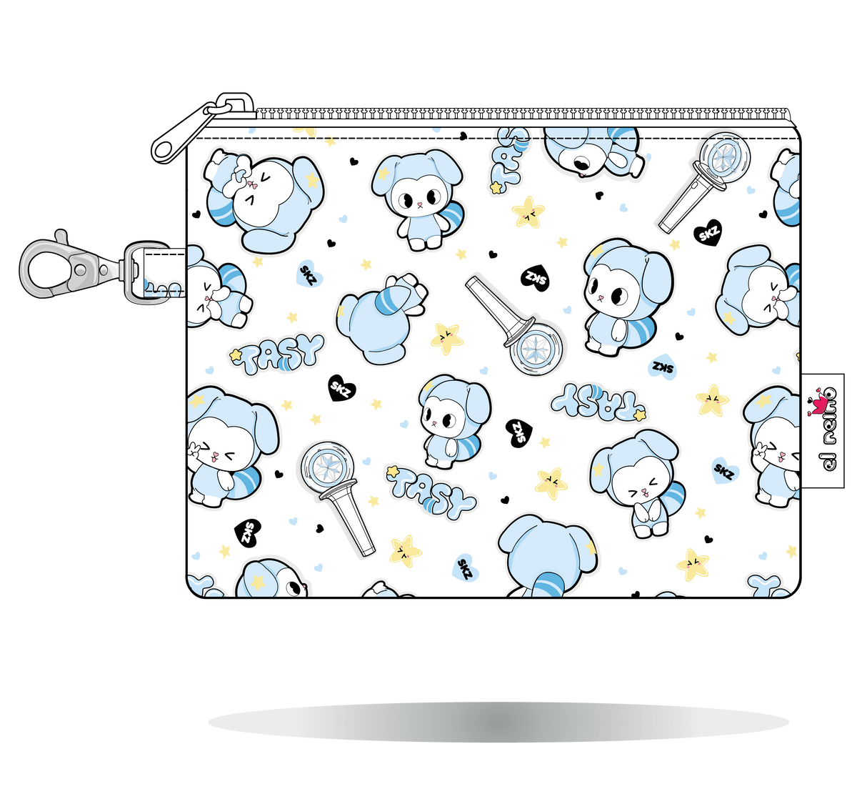 Monedero TASY de Stray Kids blanco, tamaño Maxi, vista frontal