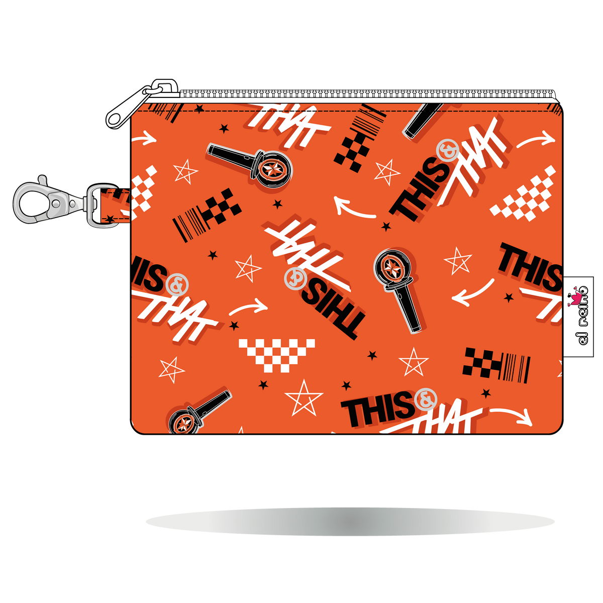 Monedero This & That de Stray Kids naranja, tamaño Maxi, vista frontal