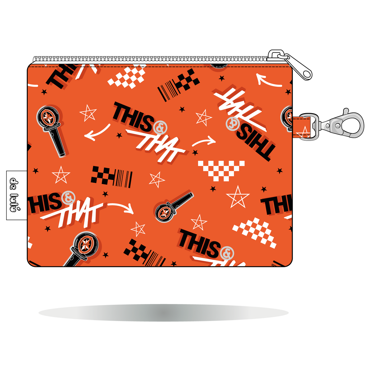 Monedero This & That de Stray Kids naranja, tamaño Maxi, vista trasera