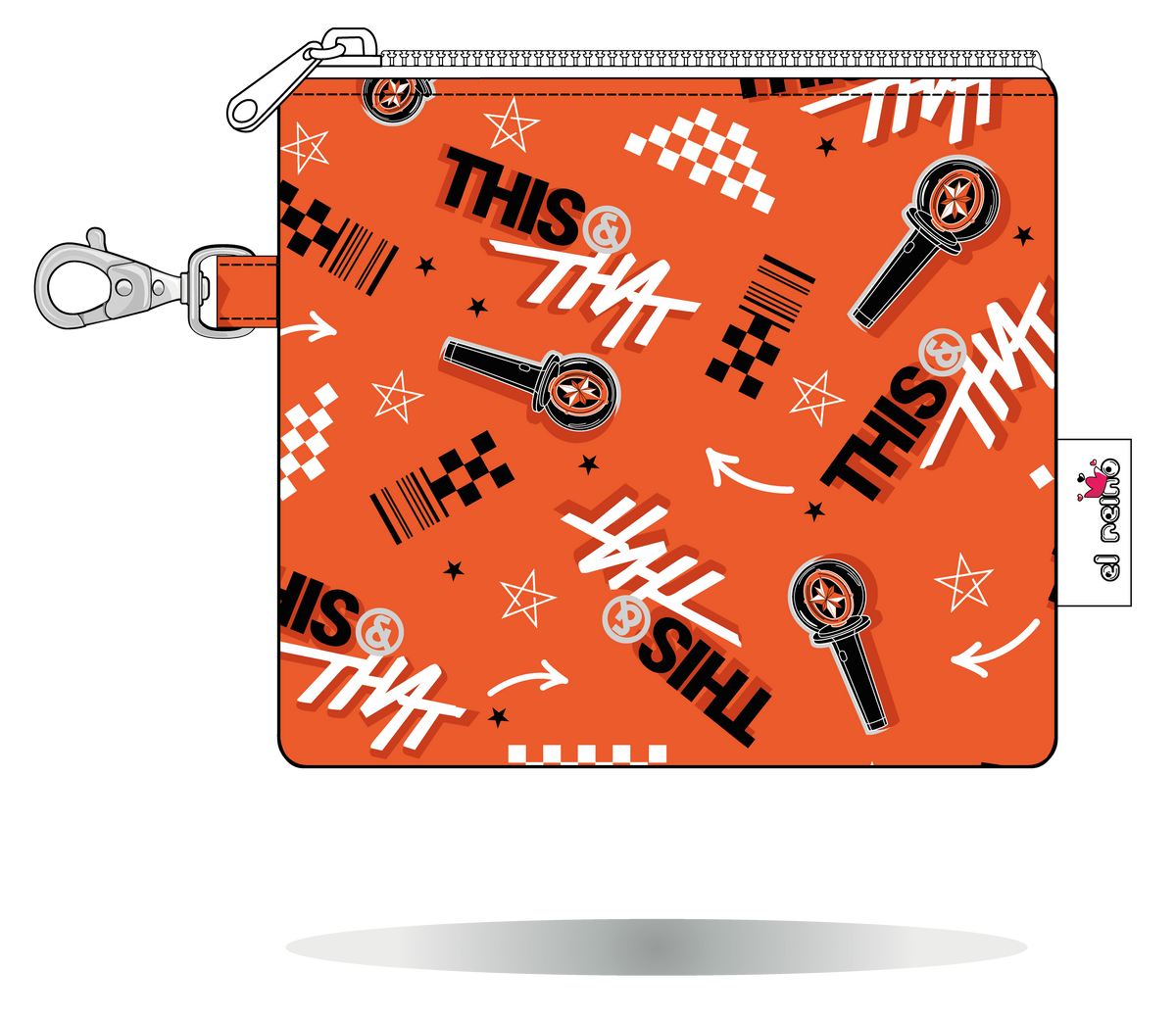 Monedero This & That de Stray Kids naranja, tamaño Mini, vista frontal