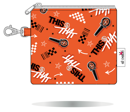 Monedero This & That de Stray Kids naranja, tamaño Mini, vista frontal
