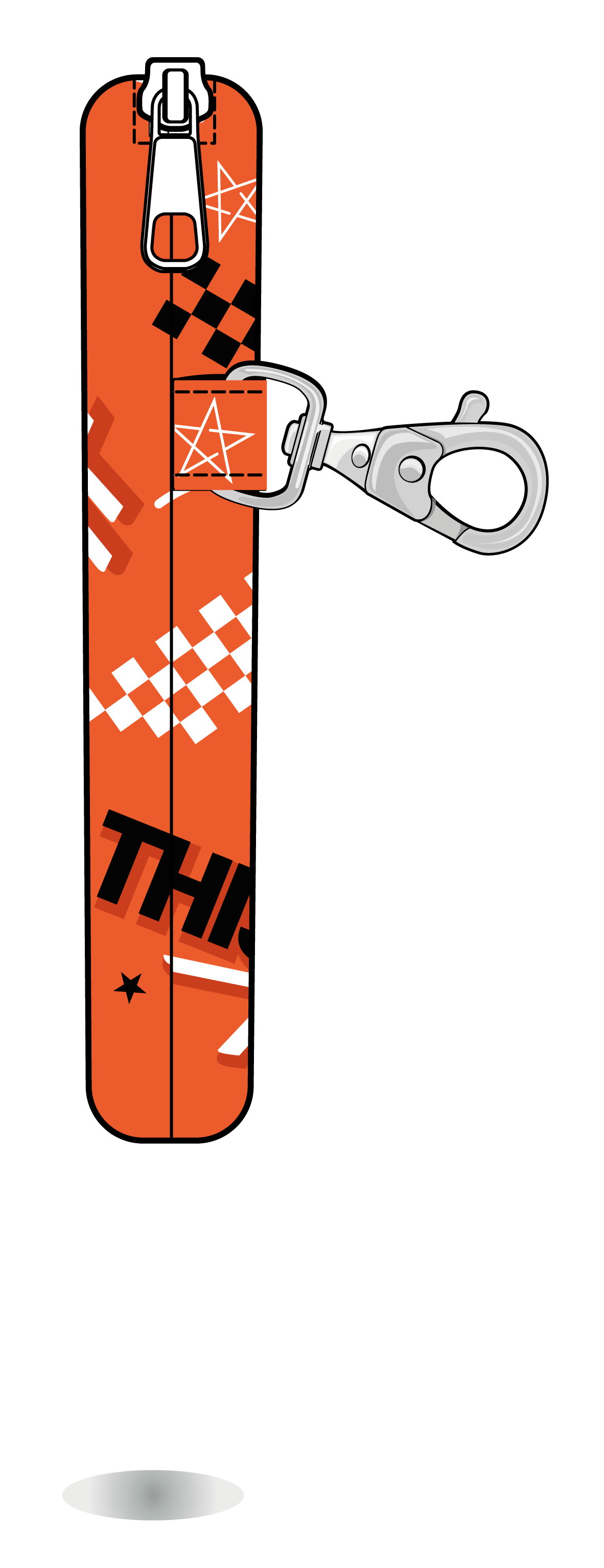 Monedero This & That de Stray Kids naranja, tamaño Mini, vista lateral