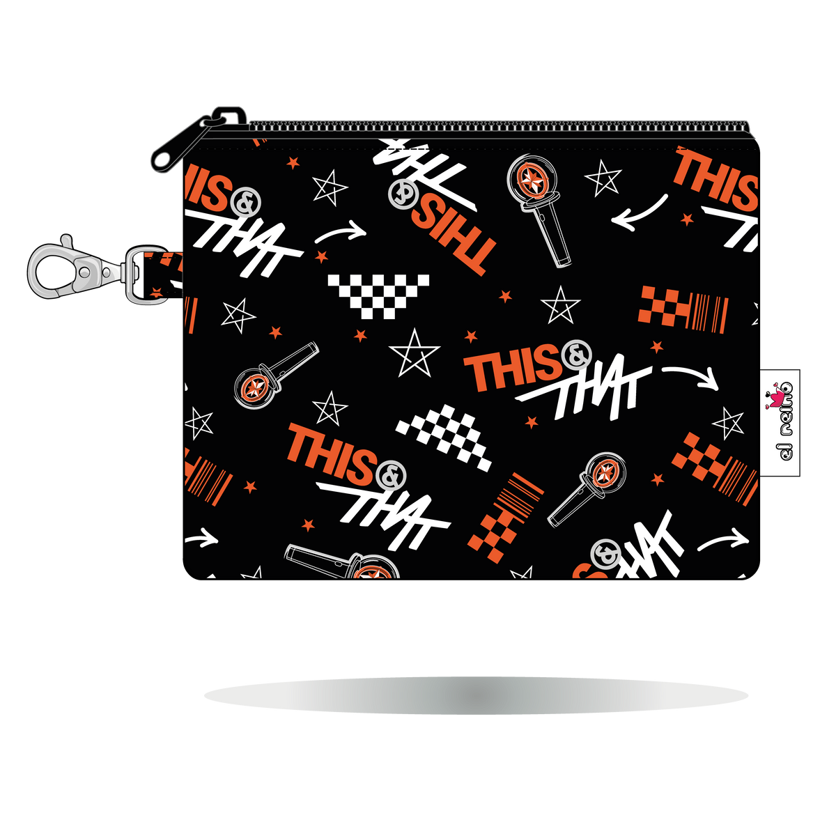 Monedero This & That de Stray Kids naranja, tamaño Maxi, vista frontal