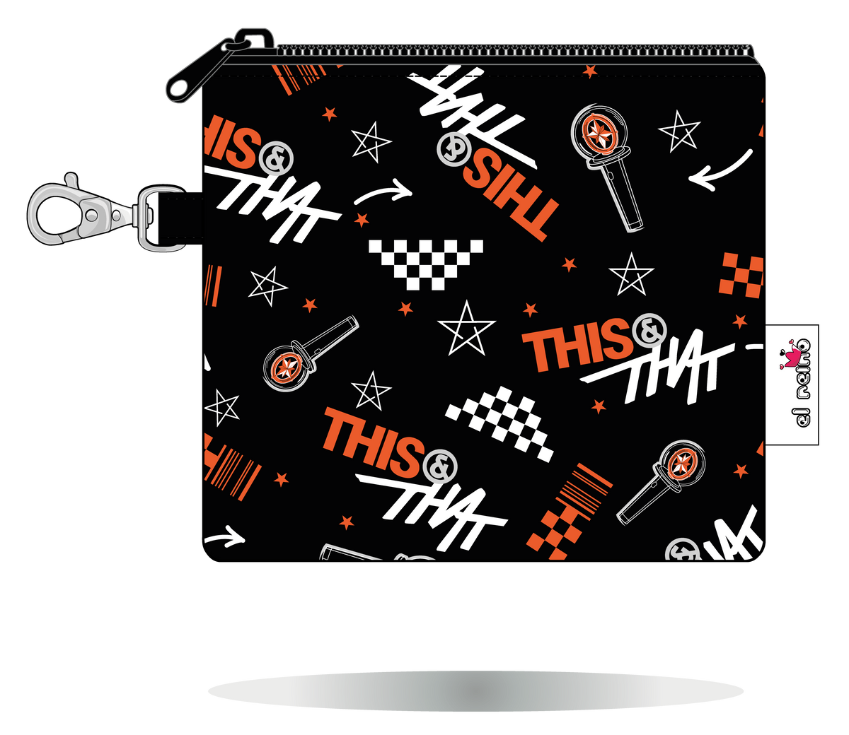 Monedero This & That de Stray Kids naranja, tamaño Mini, vista frontal