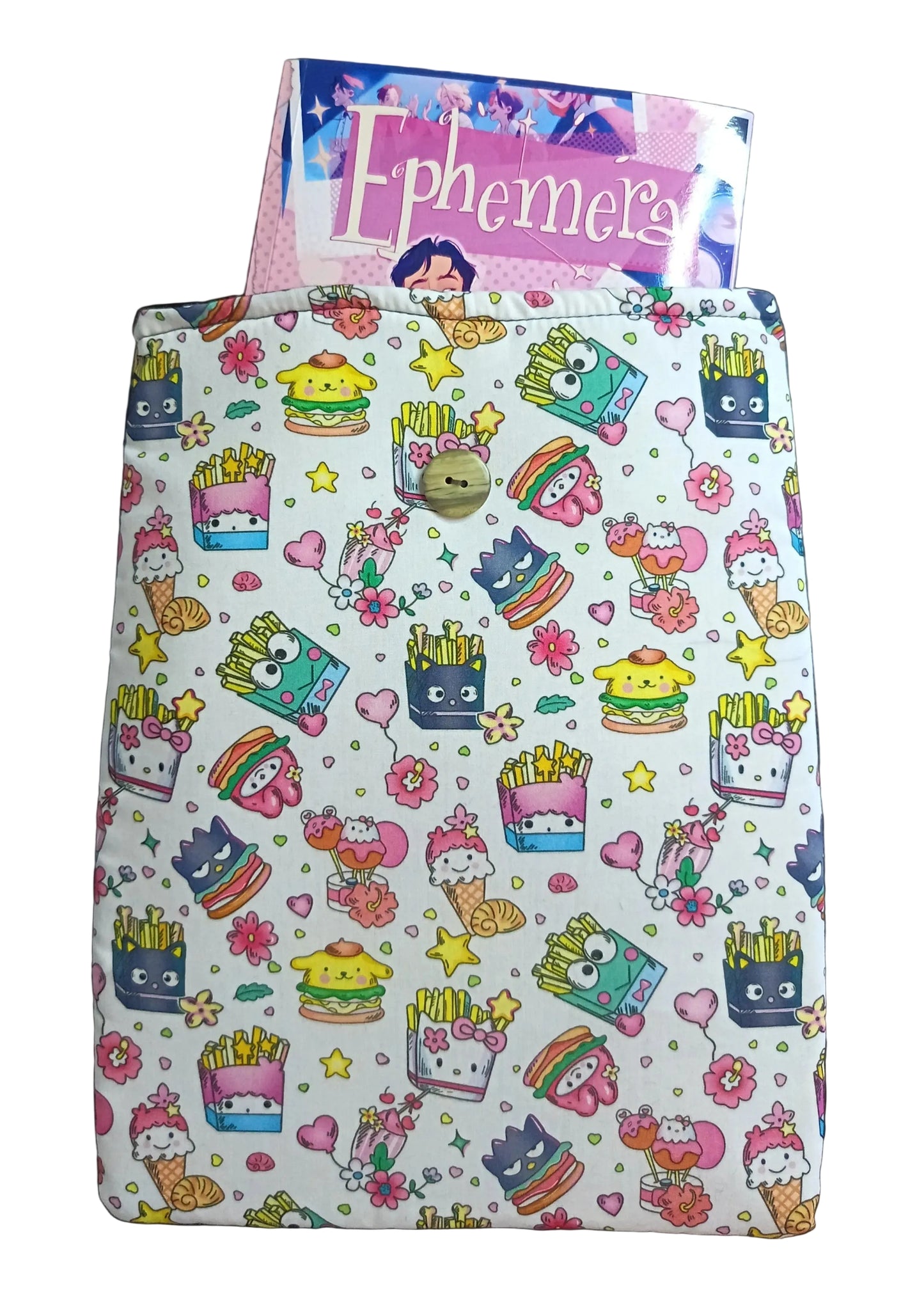 Funda para Libros Kawaii Food Handmade | Protector de Libros Cute