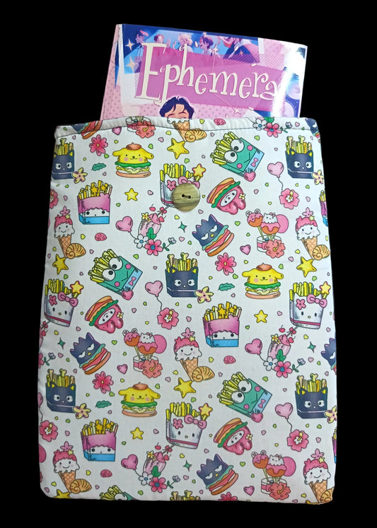 Funda para Libro Handmade Kawaii Food Sanrio | Protector de Libros Acolchado